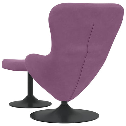 Egg Chair with Footstool Purple 63 x 73 x 90 cm Velvet