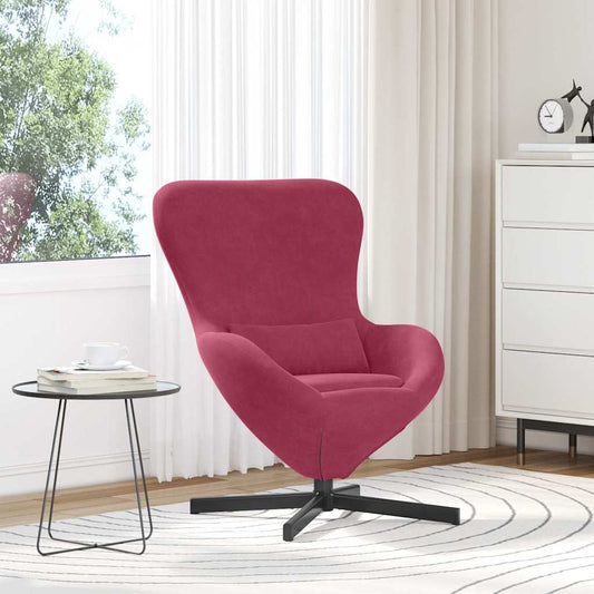 Egg Chair Wine red 63 x 73 x 90 cm Velvet