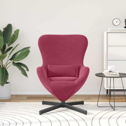 Egg Chair Wine red 63 x 73 x 90 cm Velvet