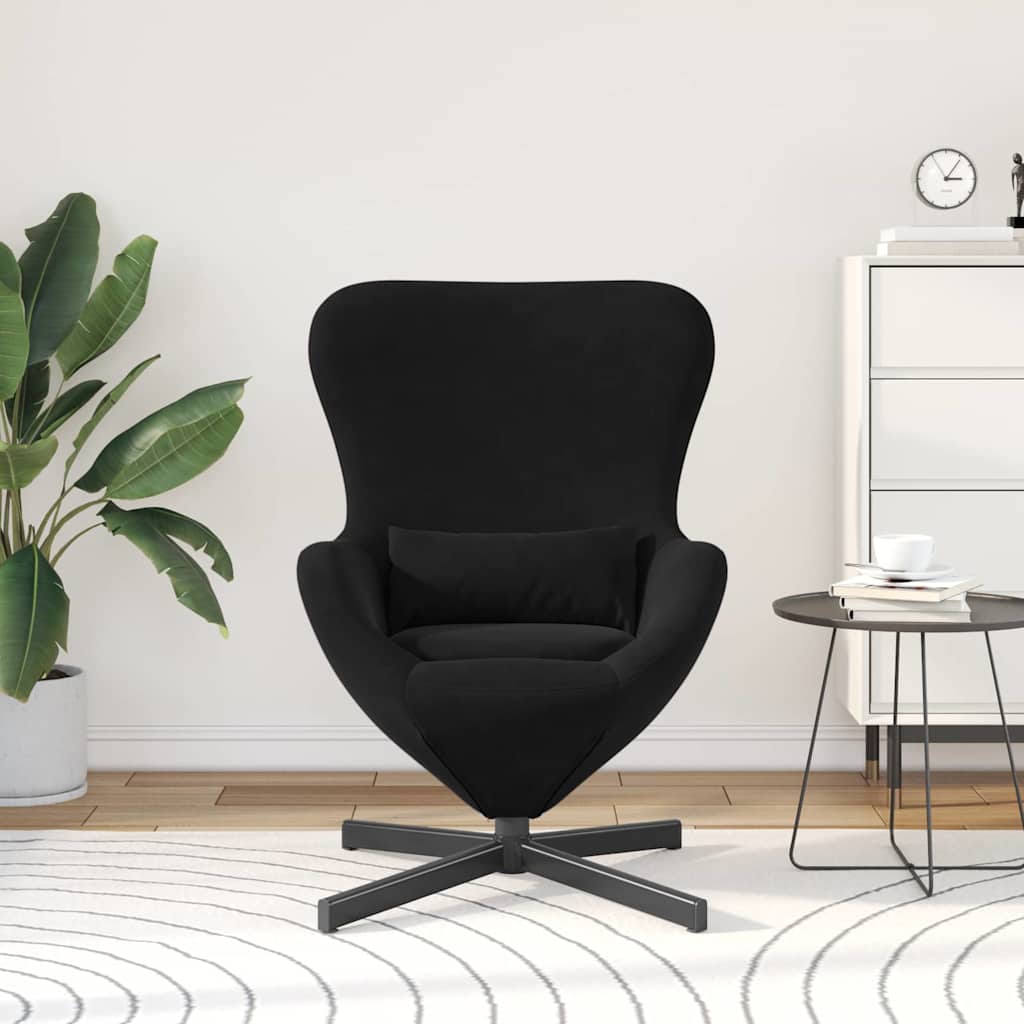 Egg Chair Black 63 x 73 x 90 cm Velvet