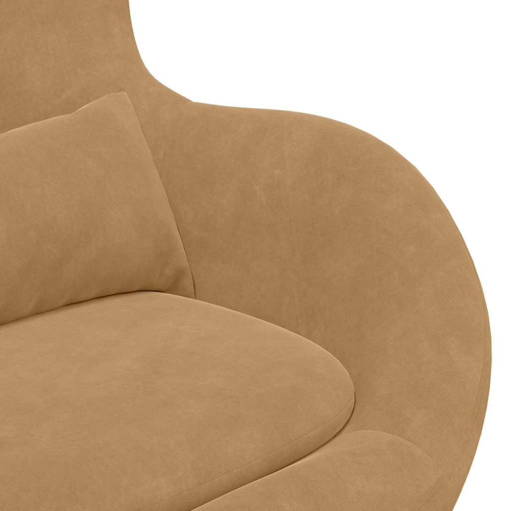 Egg Chair Brown 63 x 73 x 90 cm Velvet