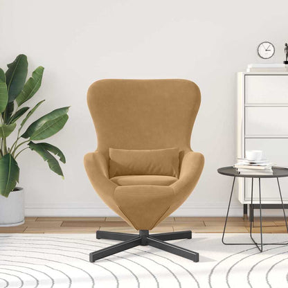 Egg Chair Brown 63 x 73 x 90 cm Velvet
