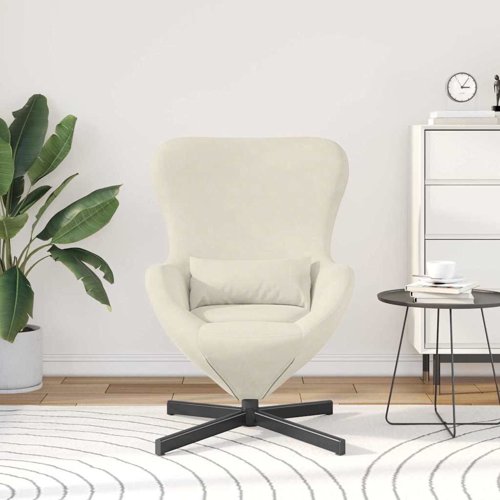Egg Chair Cream 63 x 73 x 90 cm Velvet
