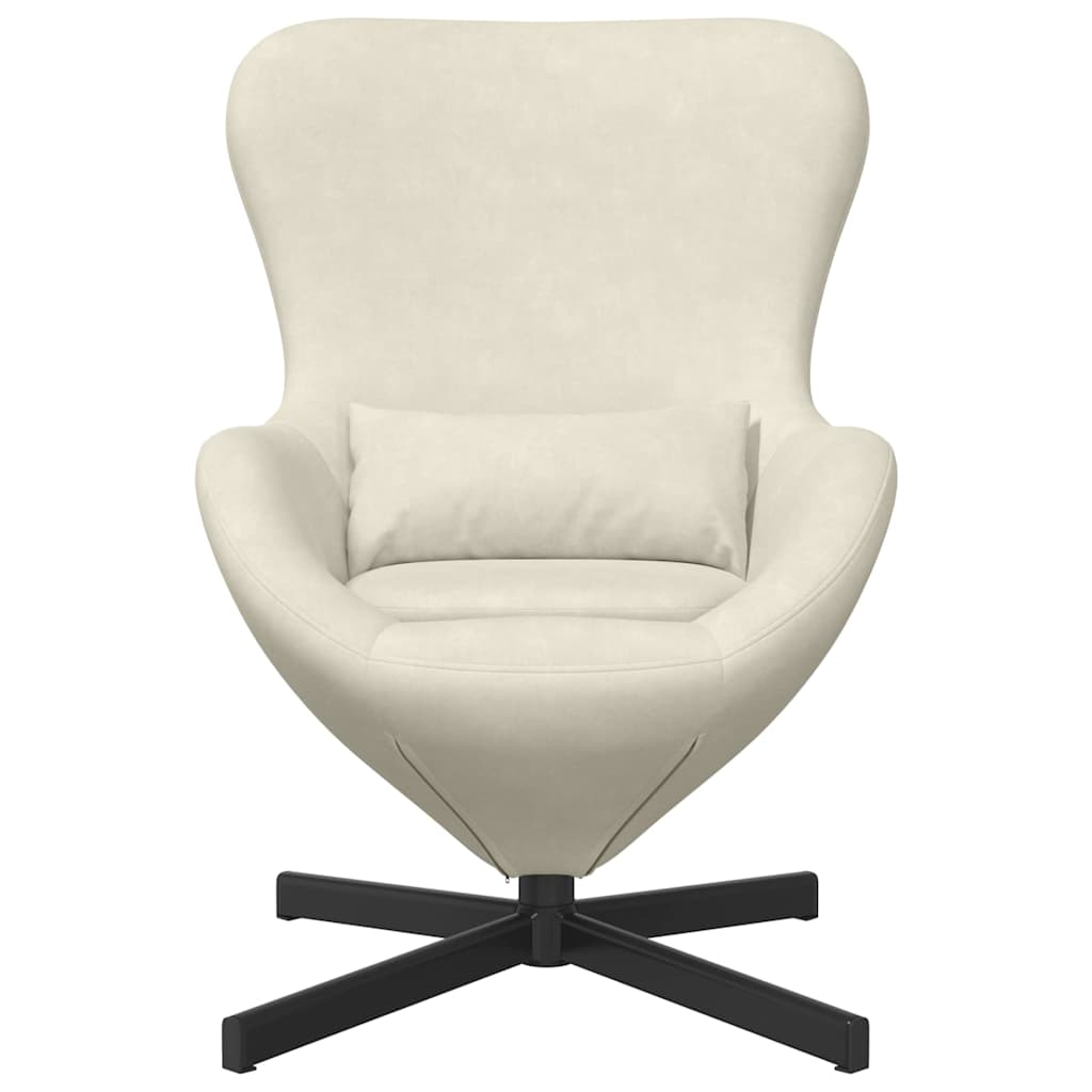 Egg Chair Cream 63 x 73 x 90 cm Velvet