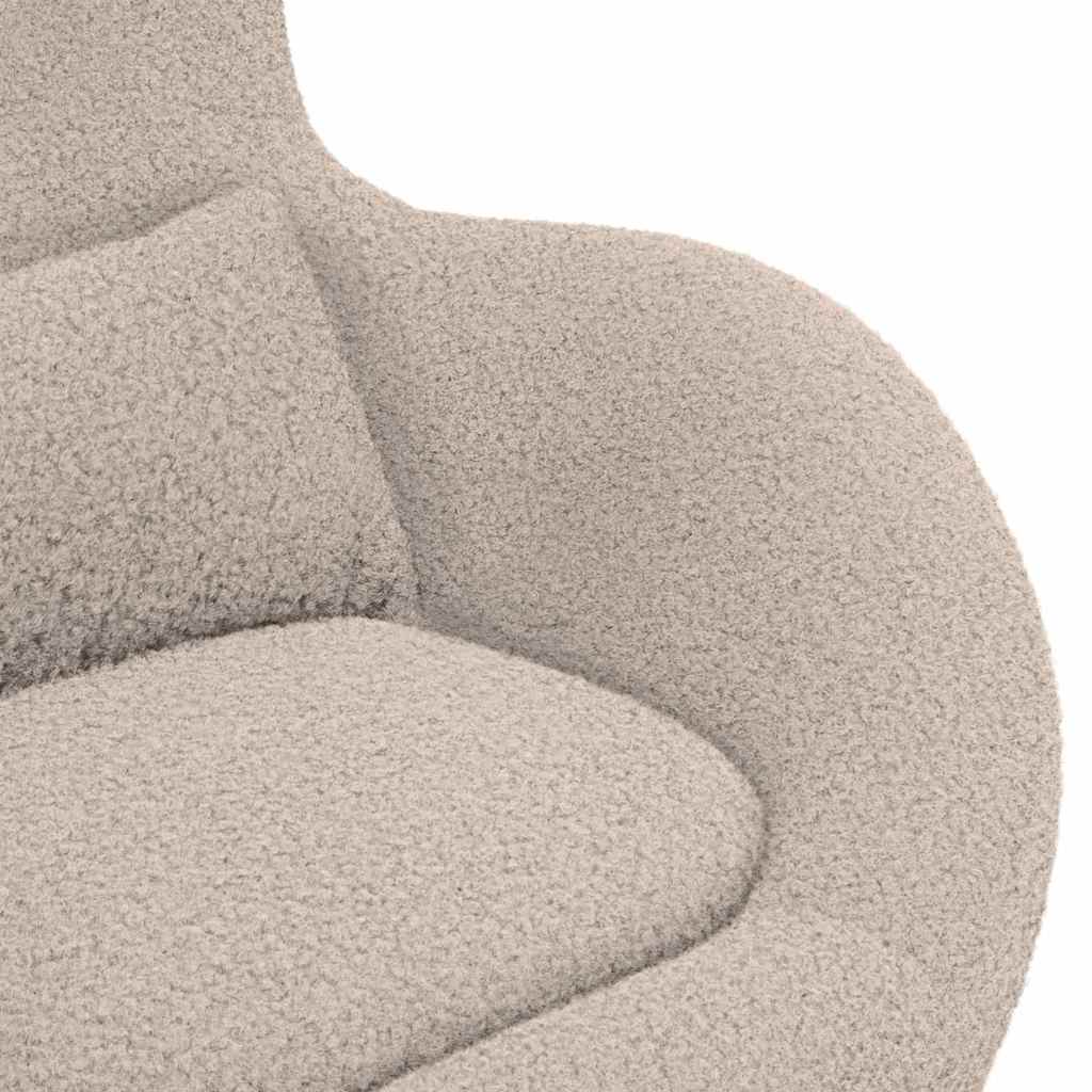 Egg Chair Light grey 63 x 73 x 90 cm Curly Wool-like Fabric