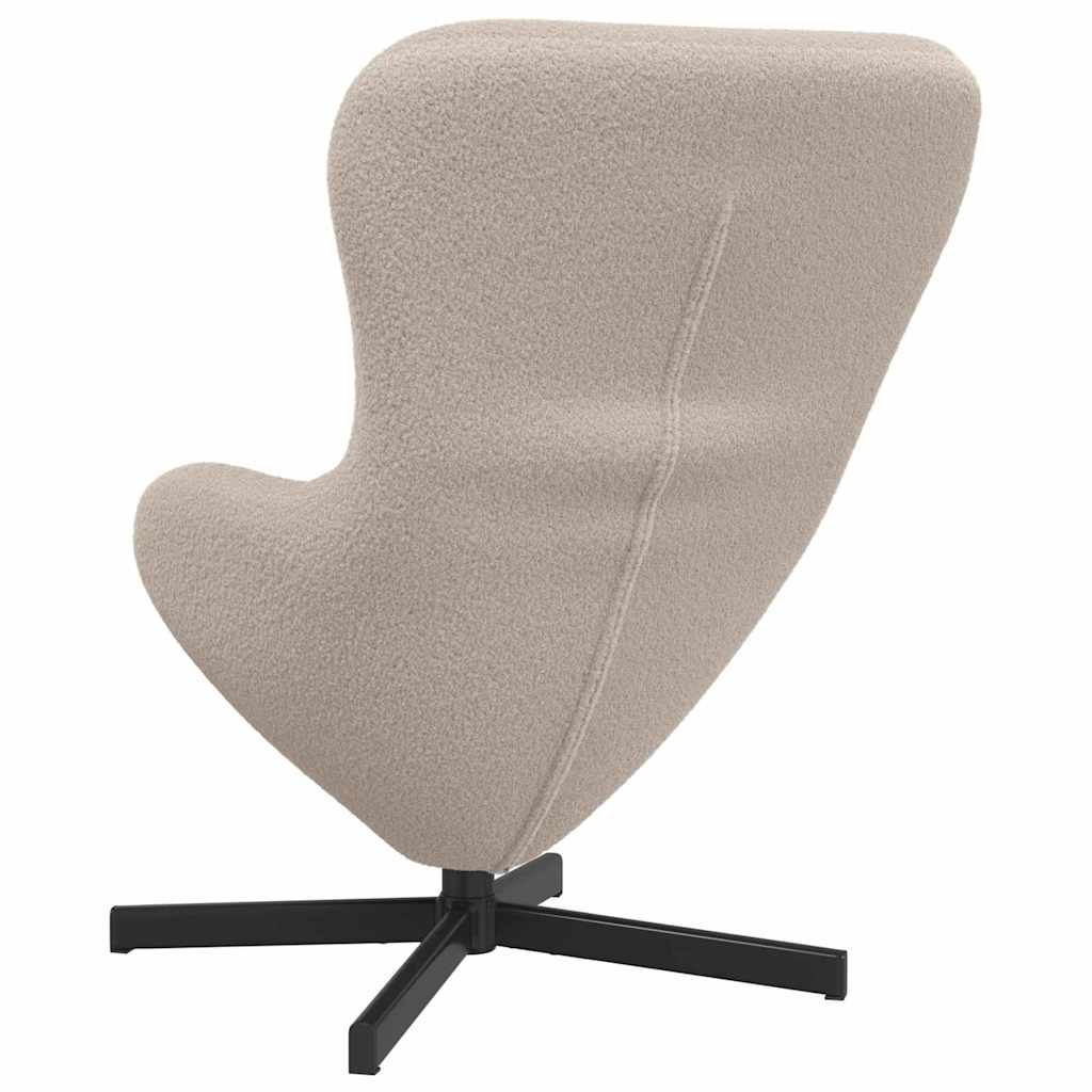 Egg Chair Light grey 63 x 73 x 90 cm Curly Wool-like Fabric
