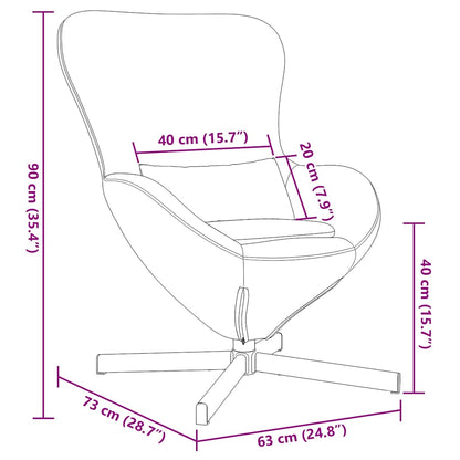 Egg Chair Light Grey 63 x 73 x 90 cm Fabric