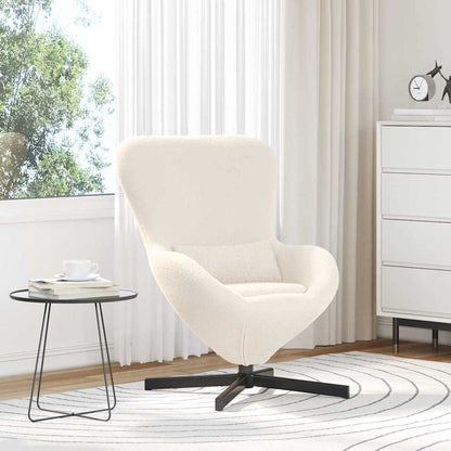 Egg Chair Cream 63 x 73 x 90 cm Curly Wool-like Fabric