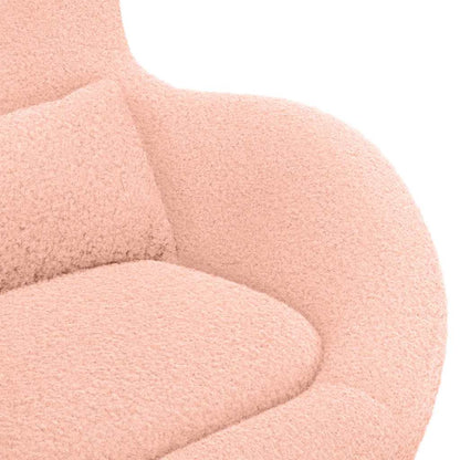 Egg Chair Pink 63 x 73 x 90 cm Curly Wool-like Fabric