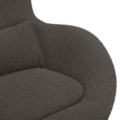Egg Chair Dark grey 63 x 73 x 90 cm Curly Wool-like Fabric