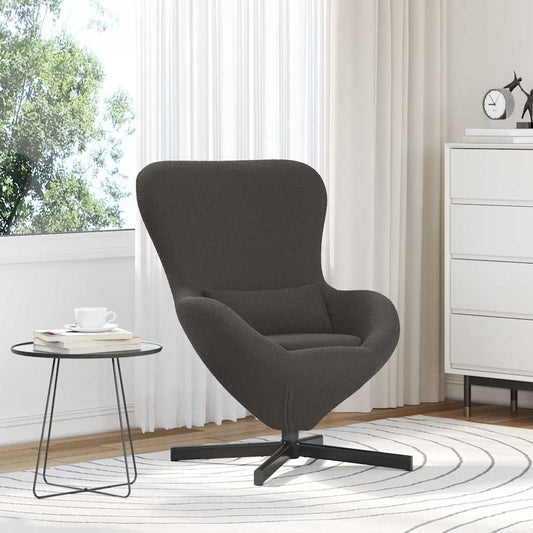 Egg Chair Dark grey 63 x 73 x 90 cm Curly Wool-like Fabric