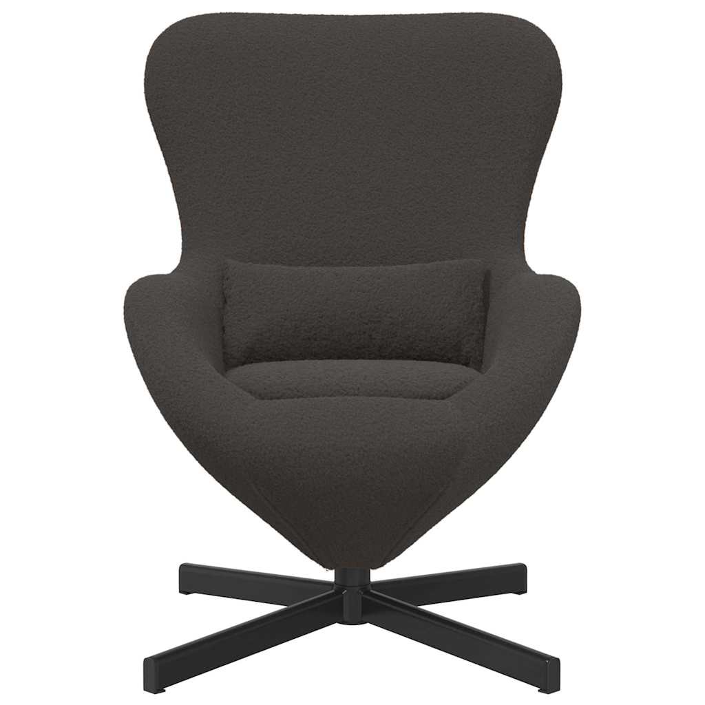Egg Chair Dark grey 63 x 73 x 90 cm Curly Wool-like Fabric