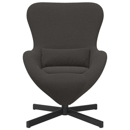 Egg Chair Dark grey 63 x 73 x 90 cm Curly Wool-like Fabric