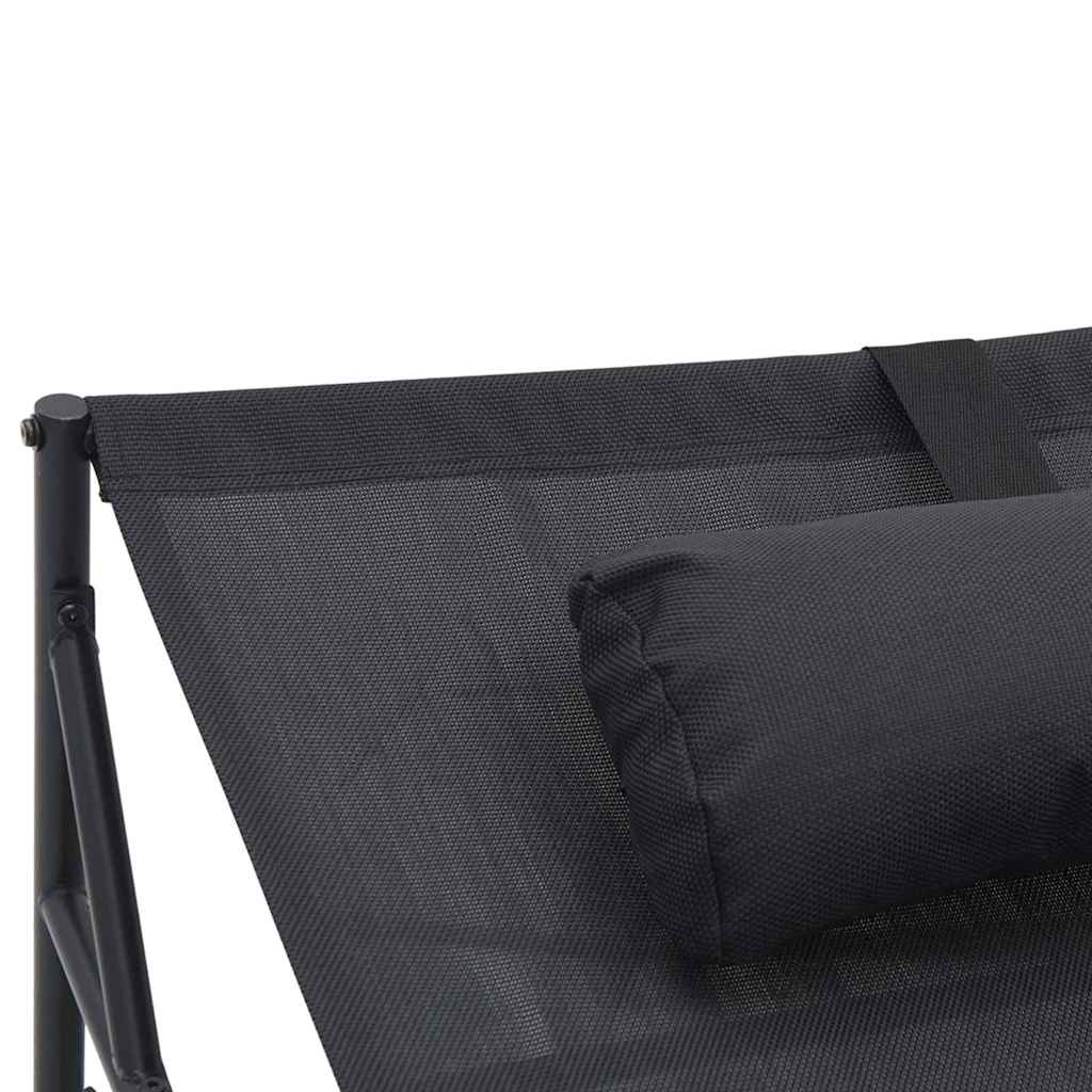 Sunbed Anthracite 200 x 74 x 73 cm Textilene and Steel