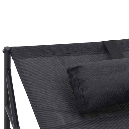 Sunbed Anthracite 200 x 74 x 73 cm Textilene and Steel