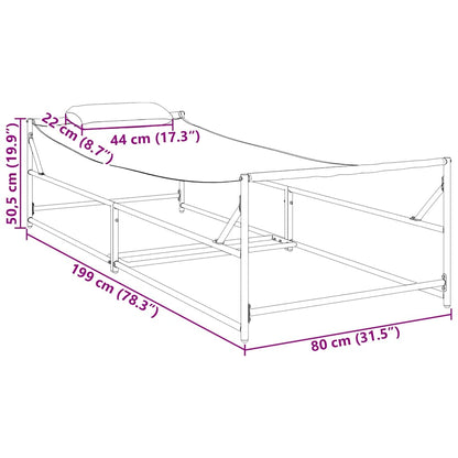 Sunbed Anthracite 200 x 74 x 73 cm Textilene and Steel