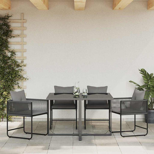 Garden Chairs 4 pcs Black and anthracite 50.5 x 53.5 x 63.5 cm