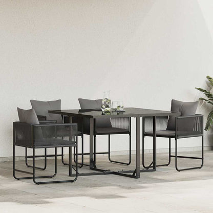 Garden Chairs 4 pcs Black and anthracite 50.5 x 53.5 x 63.5 cm
