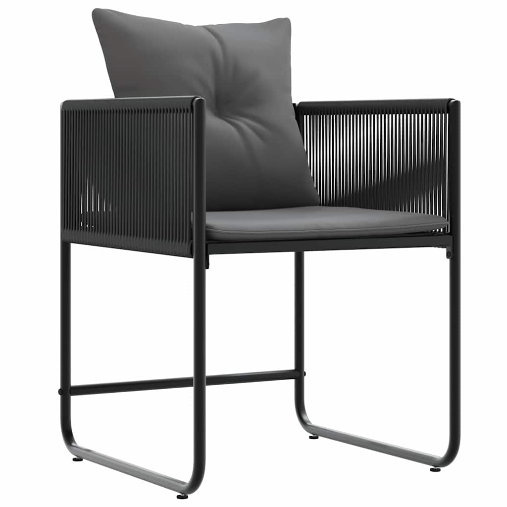 Garden Chairs 4 pcs Black and anthracite 50.5 x 53.5 x 63.5 cm