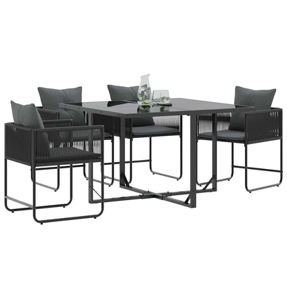 Garden Chairs 4 pcs Black and anthracite 50.5 x 53.5 x 63.5 cm