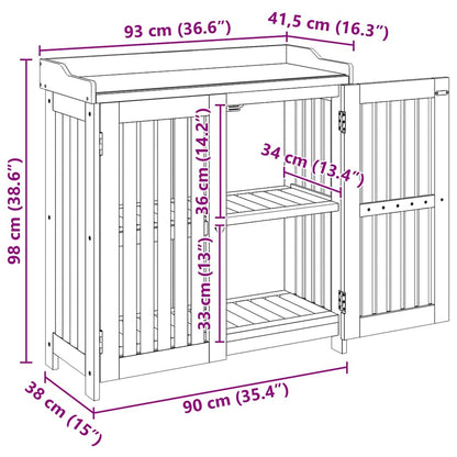 Garden Cabinet with Storage with Door Brown 93 x 41.5 x 98cm
