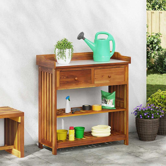 Garden Cabinet with Drawer with Shelf Brown 93 x 41.5 x 98cm