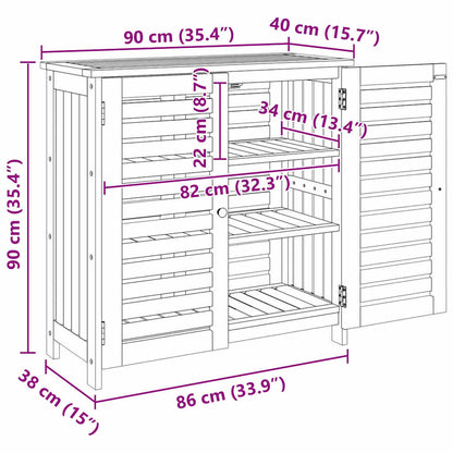Garden Cabinet with Storage with Door Brown 90 x 40 x 90cm
