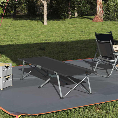 Folding Camping Bed Manual Black 62 x 194 x 42 cm Oxford fabric