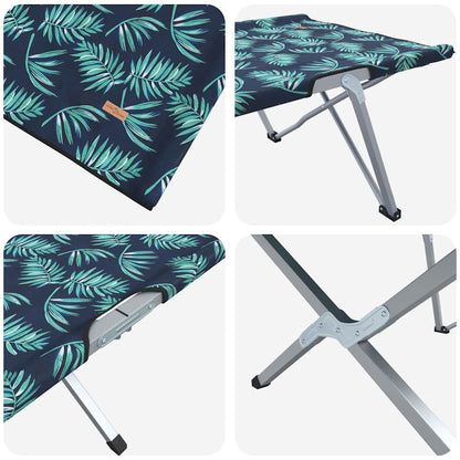 Folding Camping Bed Leaf pattern 62 x 194 x 42 cm Oxford fabric