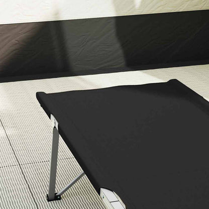 Folding Camping Bed 2 pcs Black 62 x 194 x 42 cm Oxford fabric