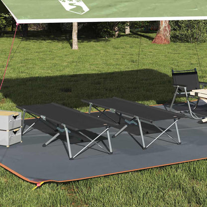 Folding Camping Bed 2 pcs Black 62 x 194 x 42 cm Oxford fabric