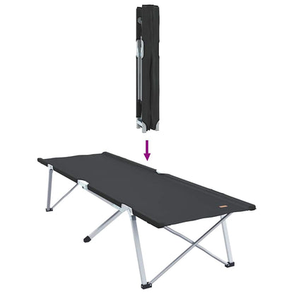 Folding Camping Bed 2 pcs Black 62 x 194 x 42 cm Oxford fabric