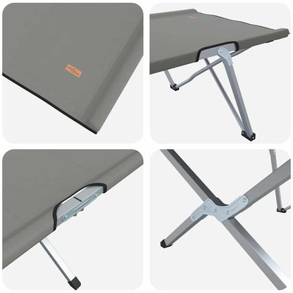 Folding Camping Bed 2 pcs Grey 62 x 194 x 42 cm Oxford fabric