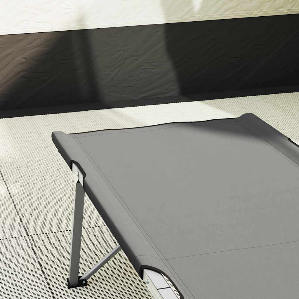 Folding Camping Bed 2 pcs Grey 62 x 194 x 42 cm Oxford fabric