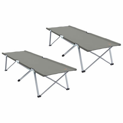 Folding Camping Bed 2 pcs Grey 62 x 194 x 42 cm Oxford fabric