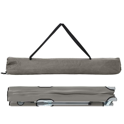 Folding Camping Bed 2 pcs Grey 62 x 194 x 42 cm Oxford fabric