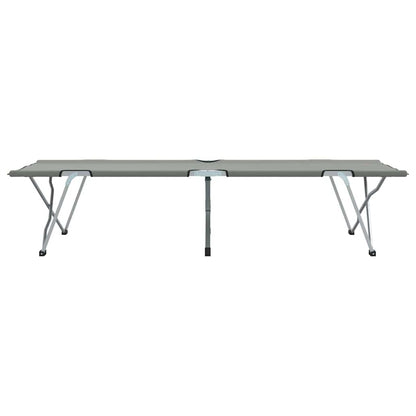 Folding Camping Bed 2 pcs Grey 62 x 194 x 42 cm Oxford fabric