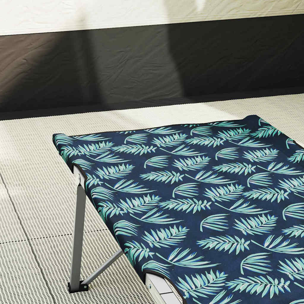 Folding Camping Bed Folding 2 pcs Leaf pattern 62 x 194 x 42 cm