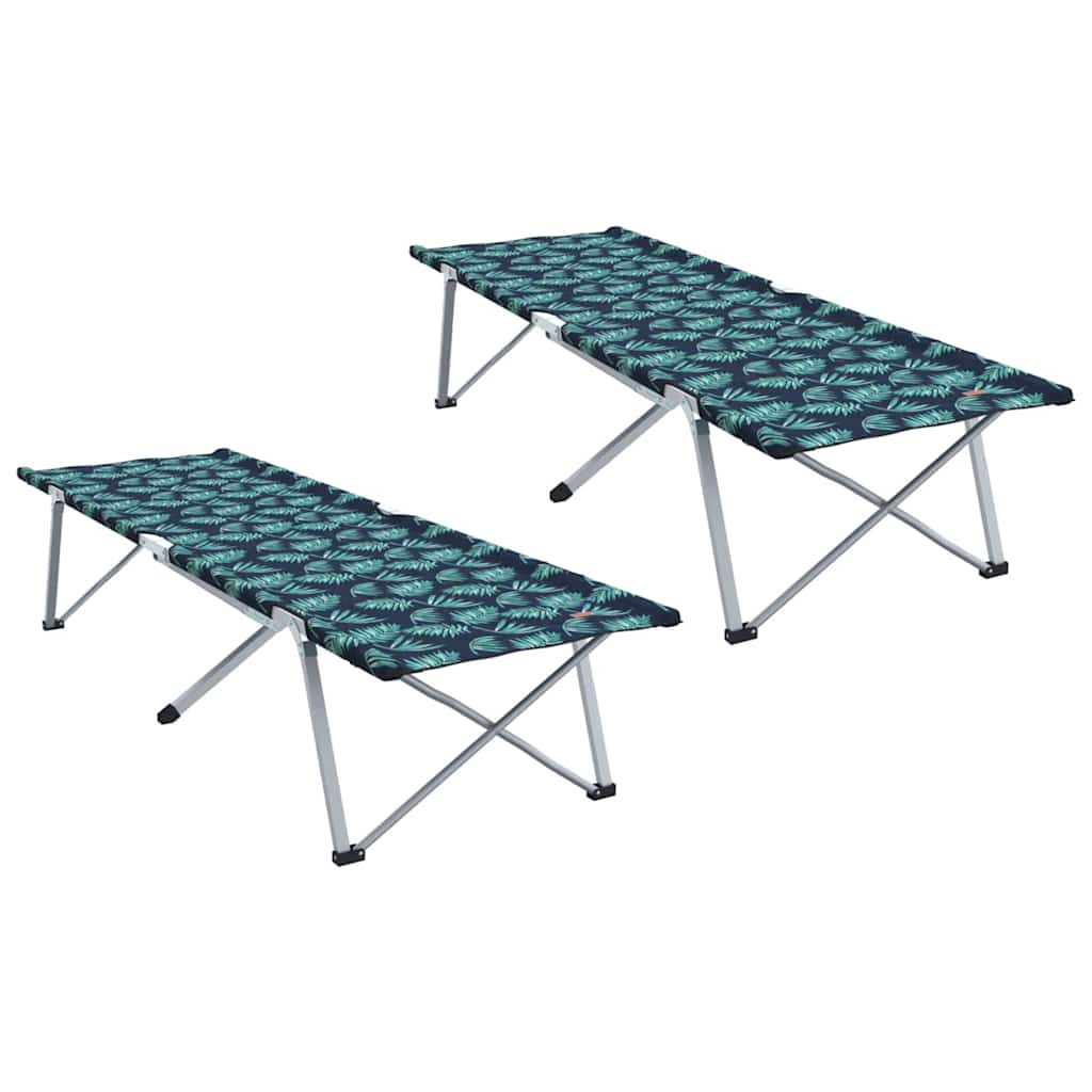 Folding Camping Bed Folding 2 pcs Leaf pattern 62 x 194 x 42 cm