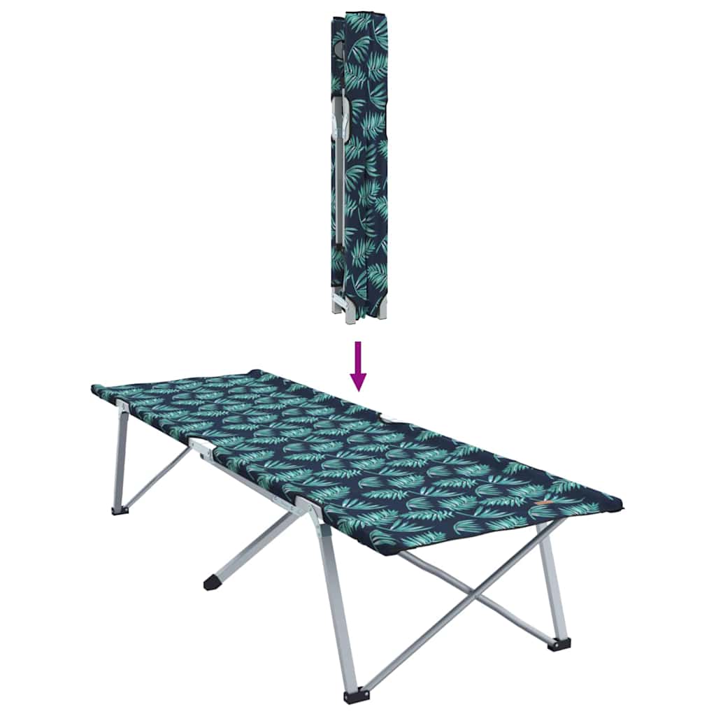 Folding Camping Bed Folding 2 pcs Leaf pattern 62 x 194 x 42 cm