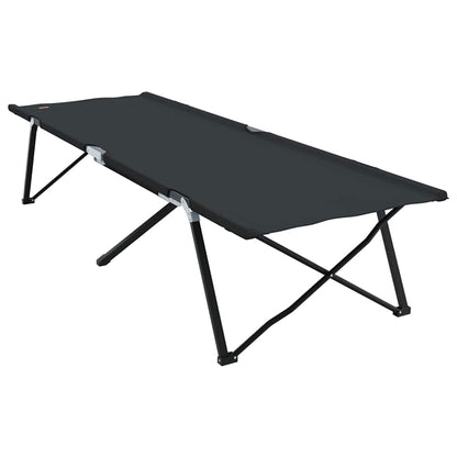 Folding Camping Bed Manual Black 206 x 76 x 74 cm Oxford fabric