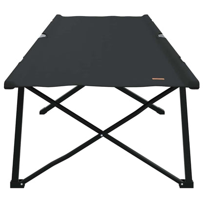 Folding Camping Bed Manual Black 206 x 76 x 74 cm Oxford fabric