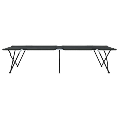 Folding Camping Bed Manual Black 206 x 76 x 74 cm Oxford fabric