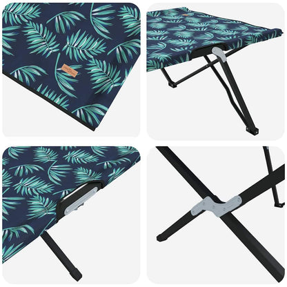 Folding Camping Bed Leaf pattern 206 x 76 x 74 cm Oxford fabric