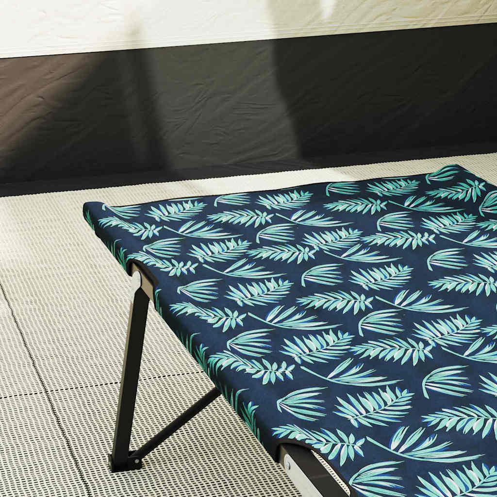 Folding Camping Bed Leaf pattern 206 x 76 x 74 cm Oxford fabric