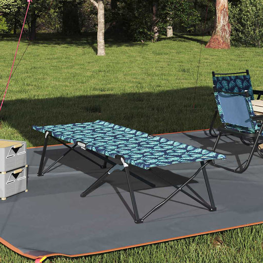 Folding Camping Bed Leaf pattern 206 x 76 x 74 cm Oxford fabric
