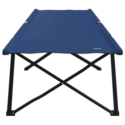 Folding Camping Bed 2 pcs Blue 206 x 76 x 74 cm Oxford fabric