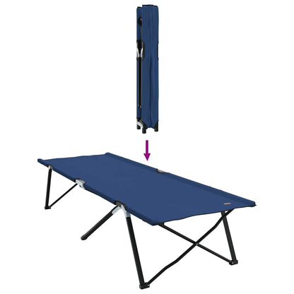 Folding Camping Bed 2 pcs Blue 206 x 76 x 74 cm Oxford fabric