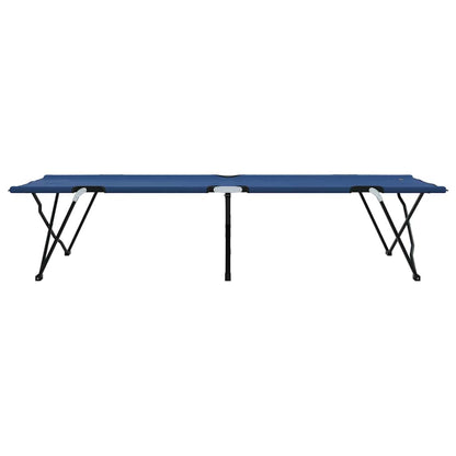 Folding Camping Bed 2 pcs Blue 206 x 76 x 74 cm Oxford fabric