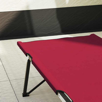 Folding Camping Bed 2 pcs Red 206 x 76 x 74 cm Oxford fabric